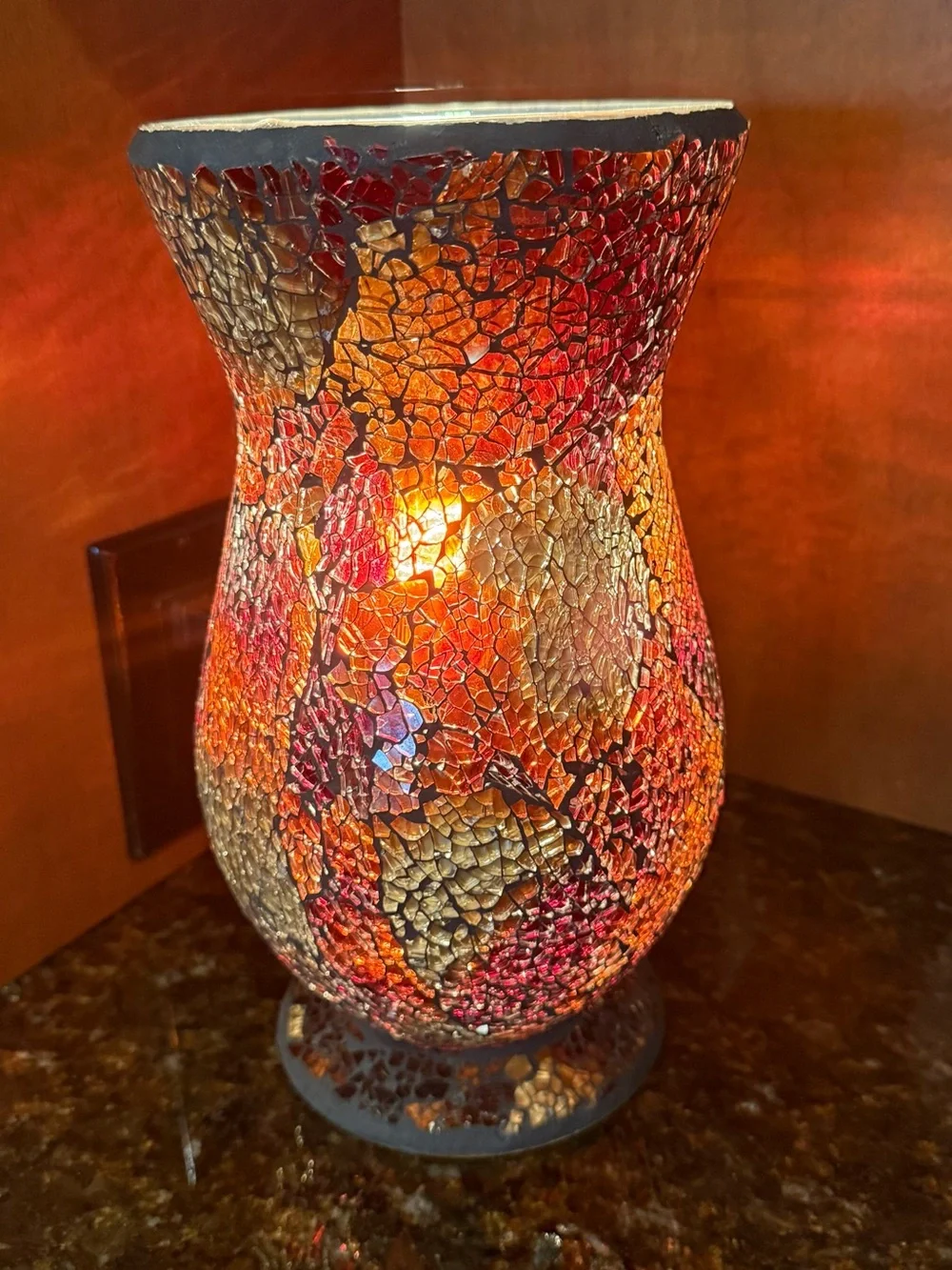 Crackle Glass Mosaic Accent Lamp